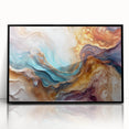 Glam Wall Art - Multicolor Abstract Fluid Design with Gold Accents