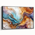 Glam Wall Art - Multicolor Abstract Fluid Design with Gold Accents