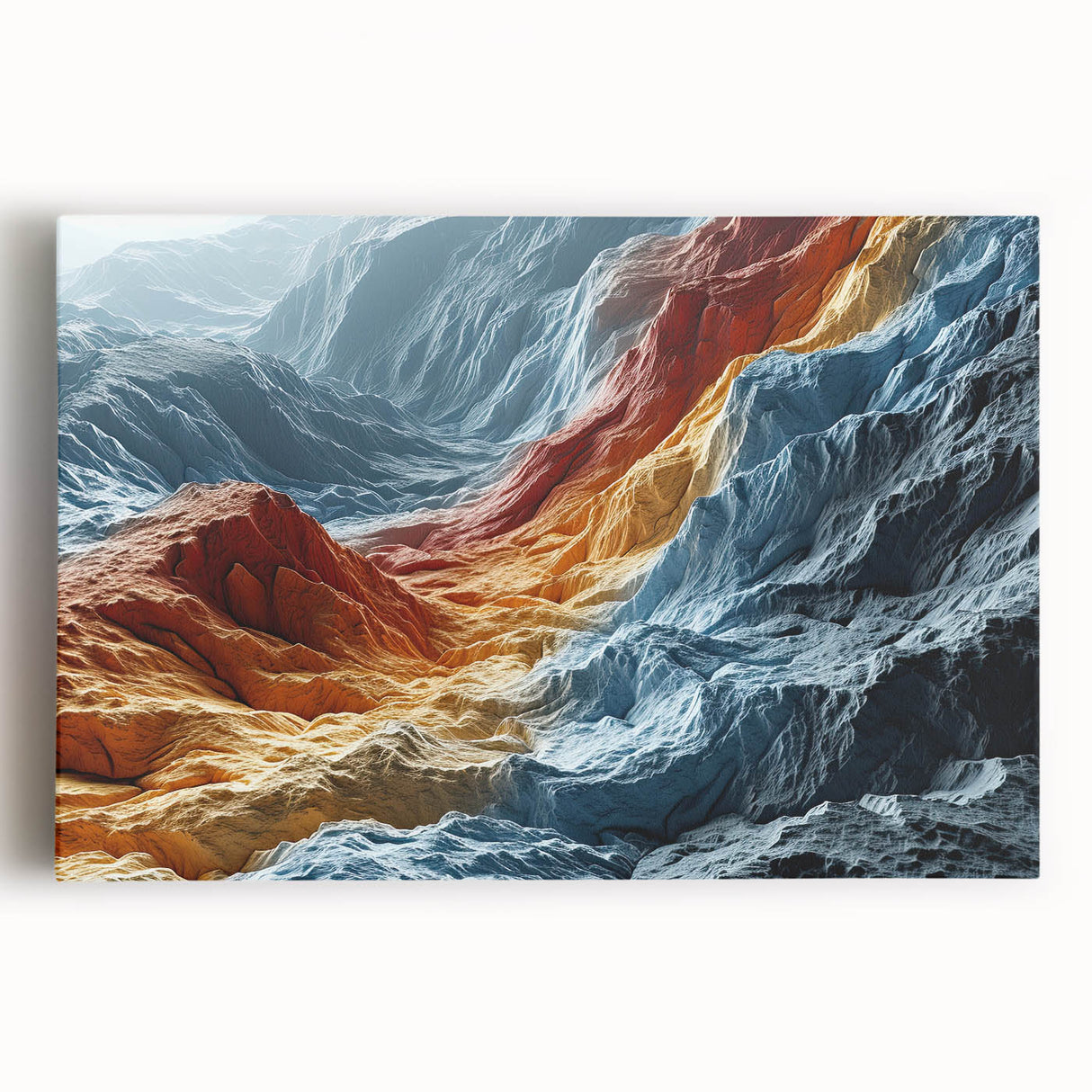Abstract Colorful Mountain Ridges - Nature-Inspired Glam Wall Art