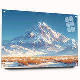 Golden Light on Snowy Mountain - Serene Nature-Inspired Wall Art