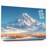 Golden Light on Snowy Mountain - Serene Nature-Inspired Wall Art