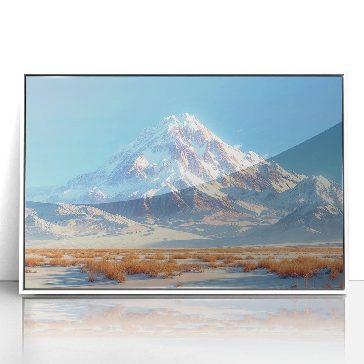 Golden Light on Snowy Mountain - Serene Nature-Inspired Wall Art