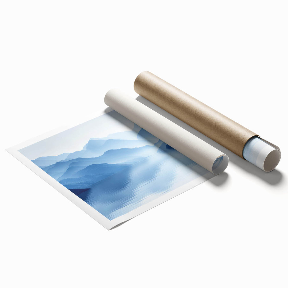 Serene Blue Mountain Reflections - Tranquil Landscape Wall Art
