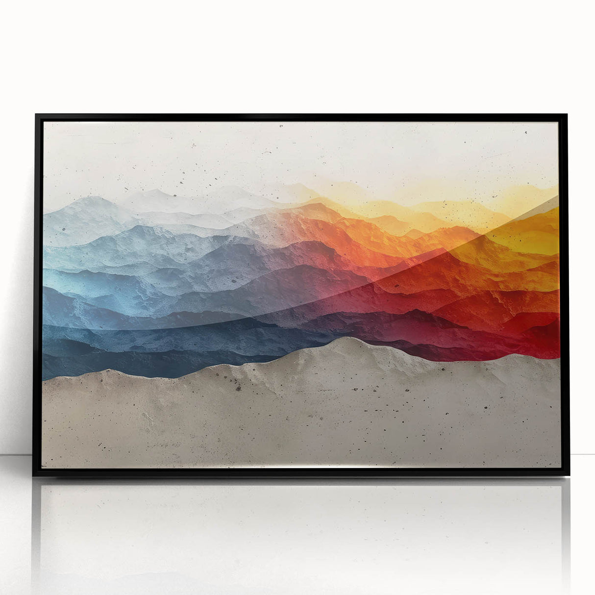 Glam Wall Art – Vibrant Abstract Mountain Landscape with Bold Colors