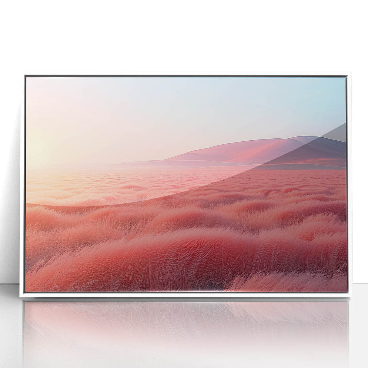 Glamorous Pink Desert Landscape Wall Art – Chic Modern Luxury Decor