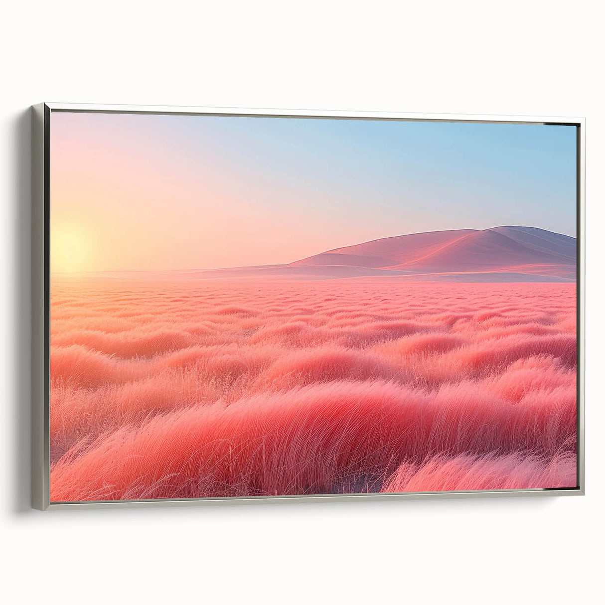 Glamorous Pink Desert Landscape Wall Art – Chic Modern Luxury Decor