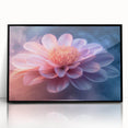 Glamorous Pink and Blue Flower Wall Art – Luxury Modern Botanical Decor