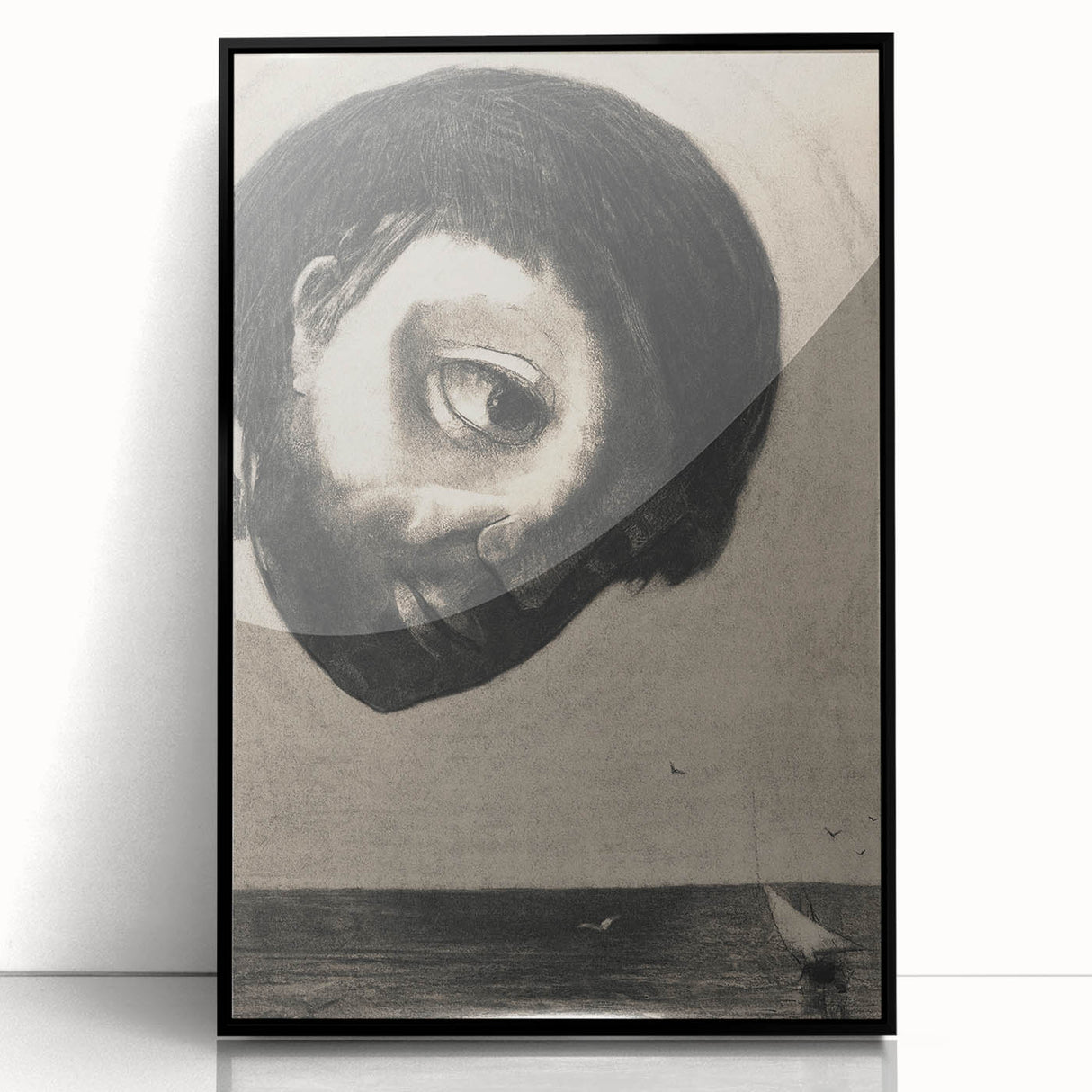 Gothic Wall Art | Surreal Face Illustration | Dark Decor Style