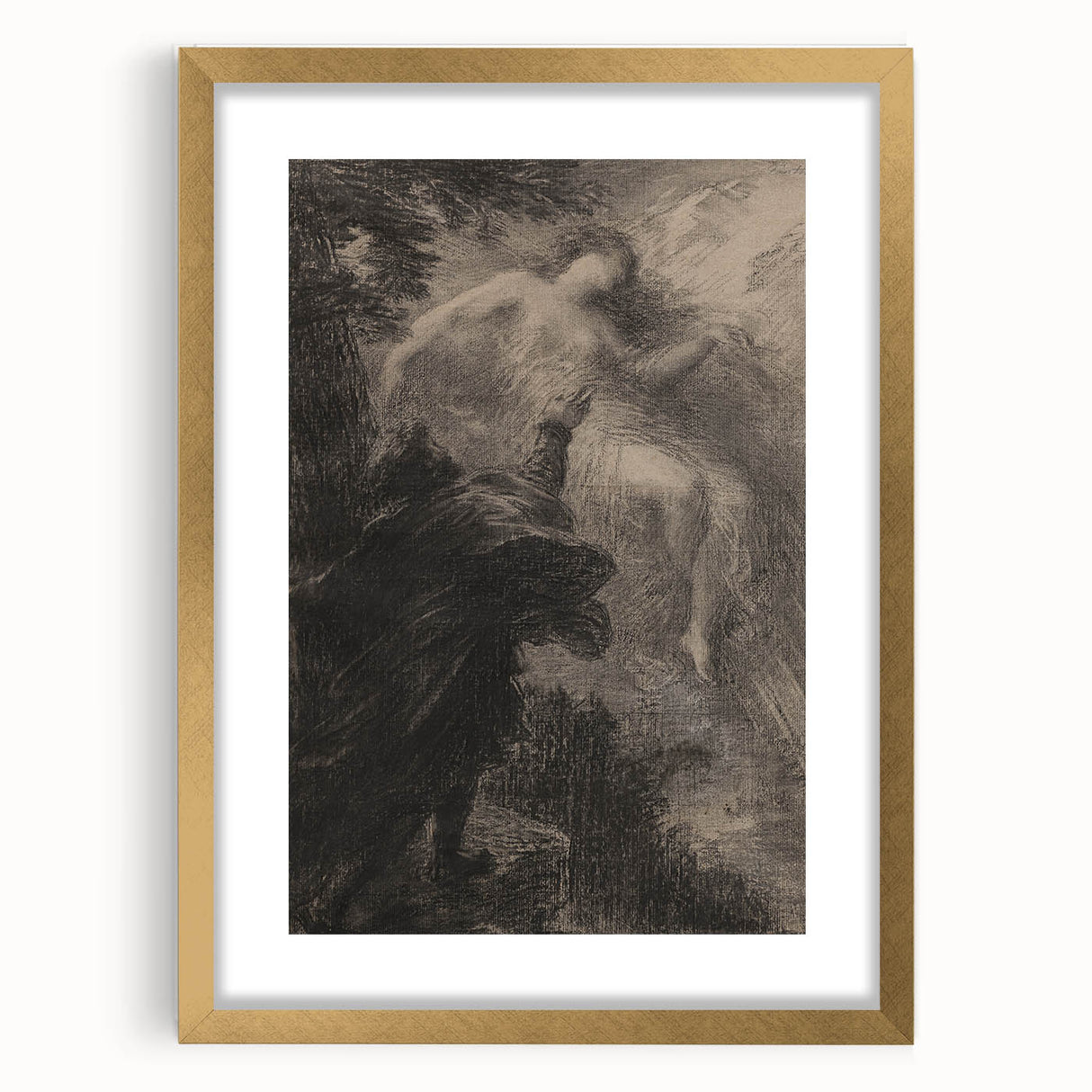 Dark Gothic Art - Ethereal Encounter Vintage Gothic Wall Print