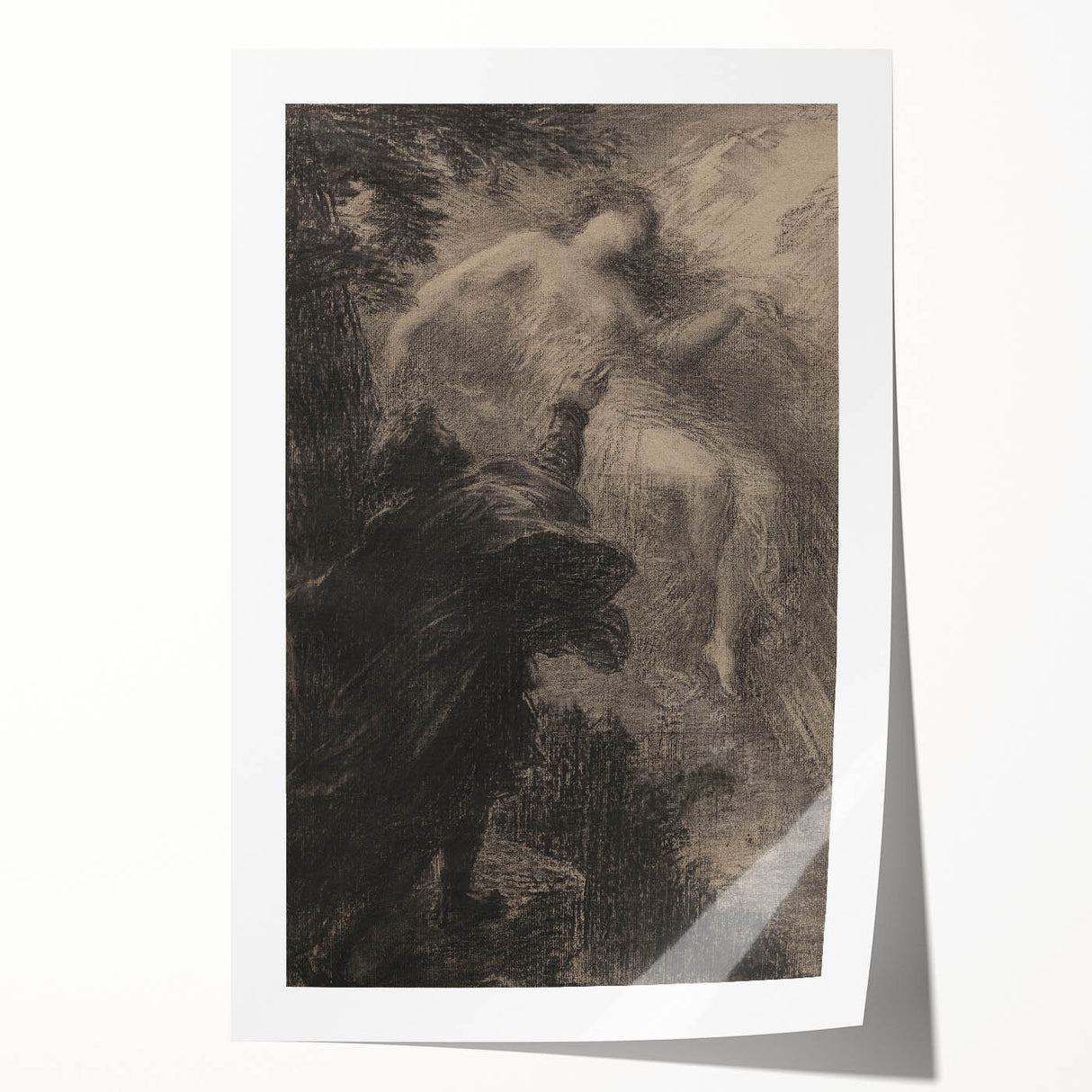 Dark Gothic Art - Ethereal Encounter Vintage Gothic Wall Print