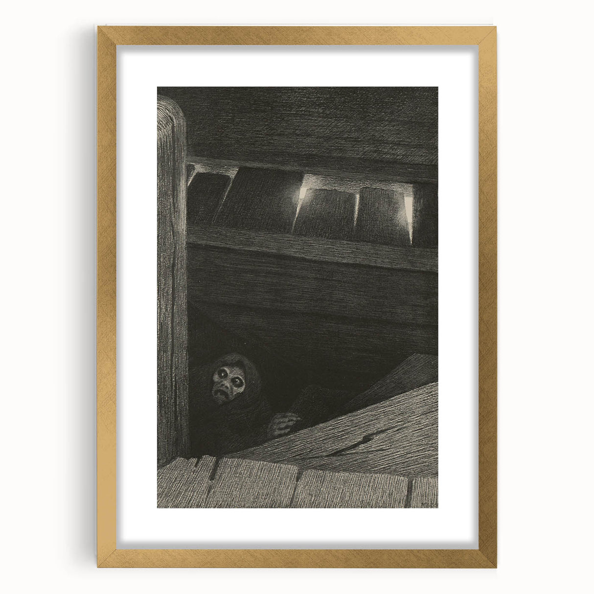 Gothic Wall Art | Dark Creature Illustration | Mysterious Gothic Art