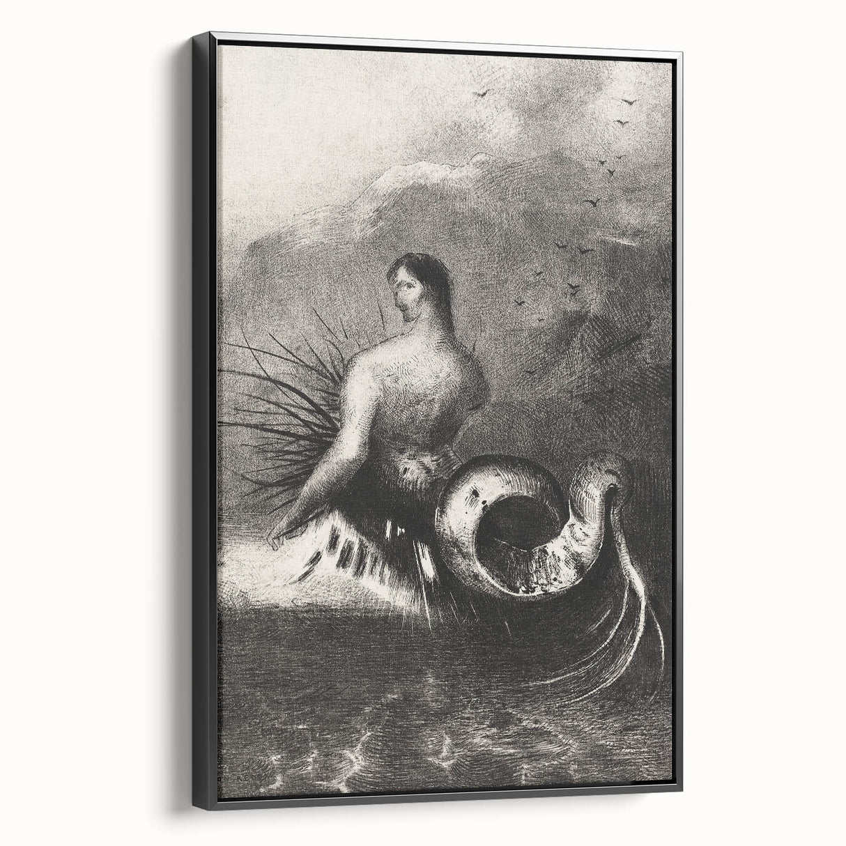Gothic Wall Art | Serpent Creature Illustration | Dark Decor Style