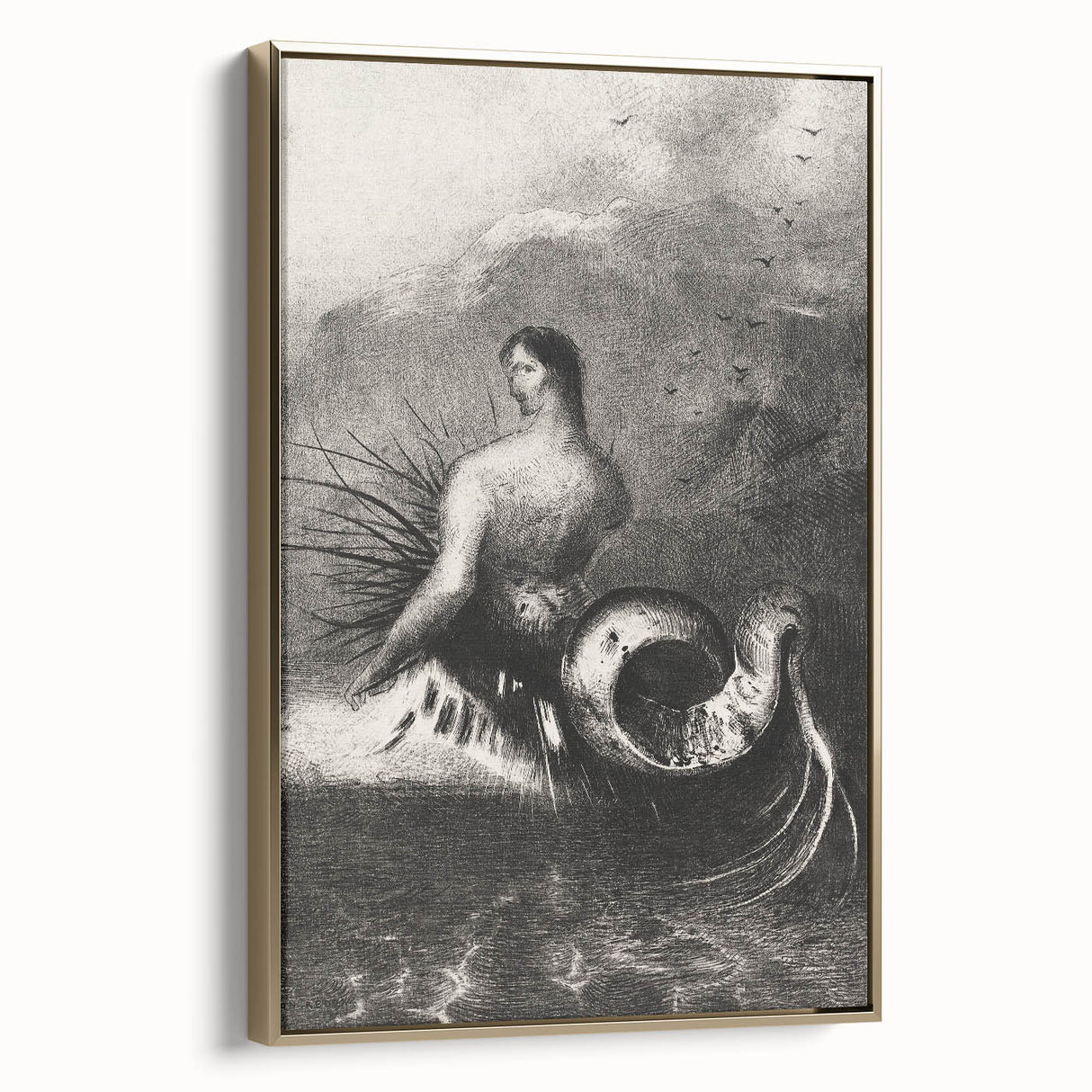 Gothic Wall Art | Serpent Creature Illustration | Dark Decor Style