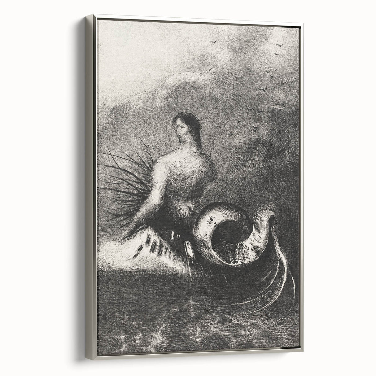 Gothic Wall Art | Serpent Creature Illustration | Dark Decor Style