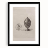 Gothic Wall Art | Skull and Urn Illustration | Dark Decor Style