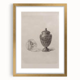 Gothic Wall Art | Skull and Urn Illustration | Dark Decor Style