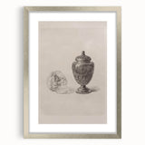 Gothic Wall Art | Skull and Urn Illustration | Dark Decor Style