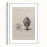 Gothic Wall Art | Skull and Urn Illustration | Dark Decor Style
