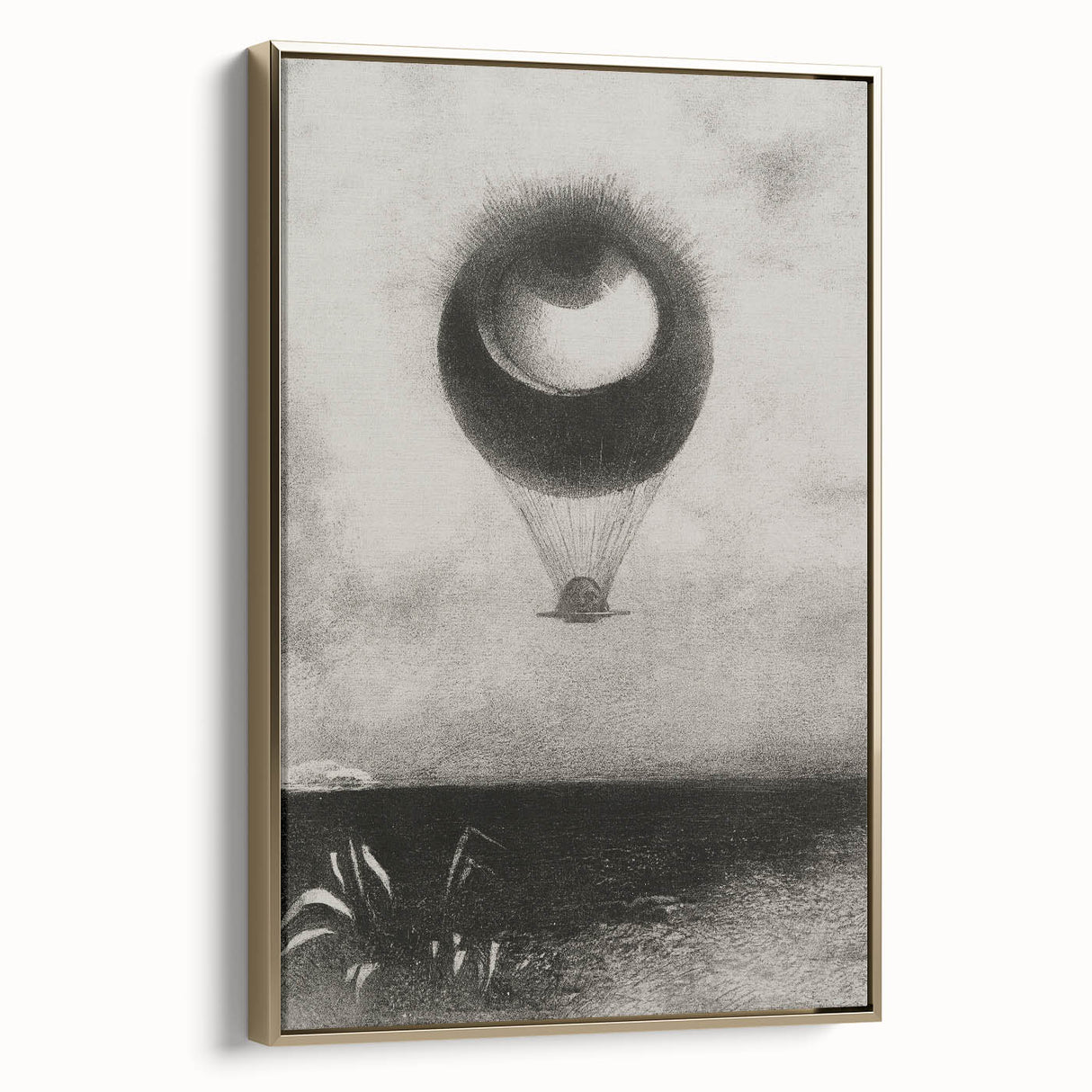 Gothic Wall Art | Surreal Eye Balloon Illustration | Dark Decor Style