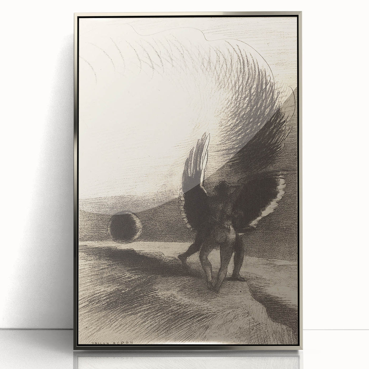 Gothic Angelic Embrace – Dark and Moody Gothic Canvas Print