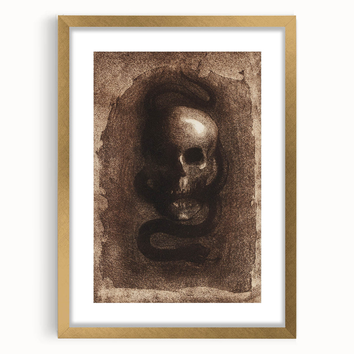 Gothic Skull and Serpent – Dark and Mysterious Gothic Canvas Print