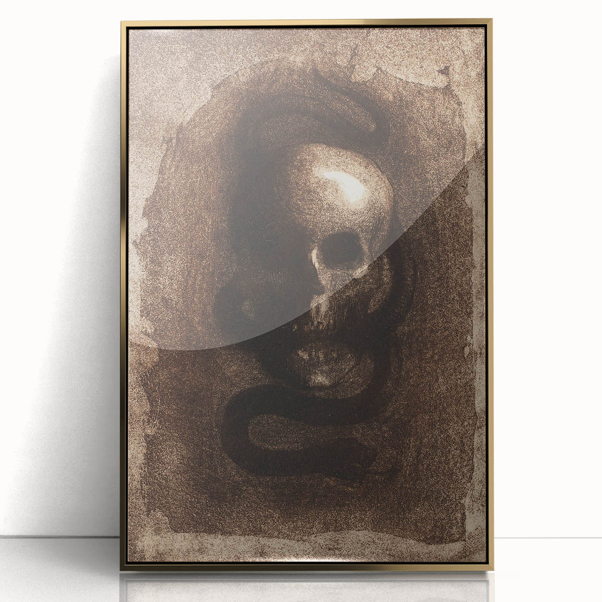 Gothic Skull and Serpent – Dark and Mysterious Gothic Canvas Print