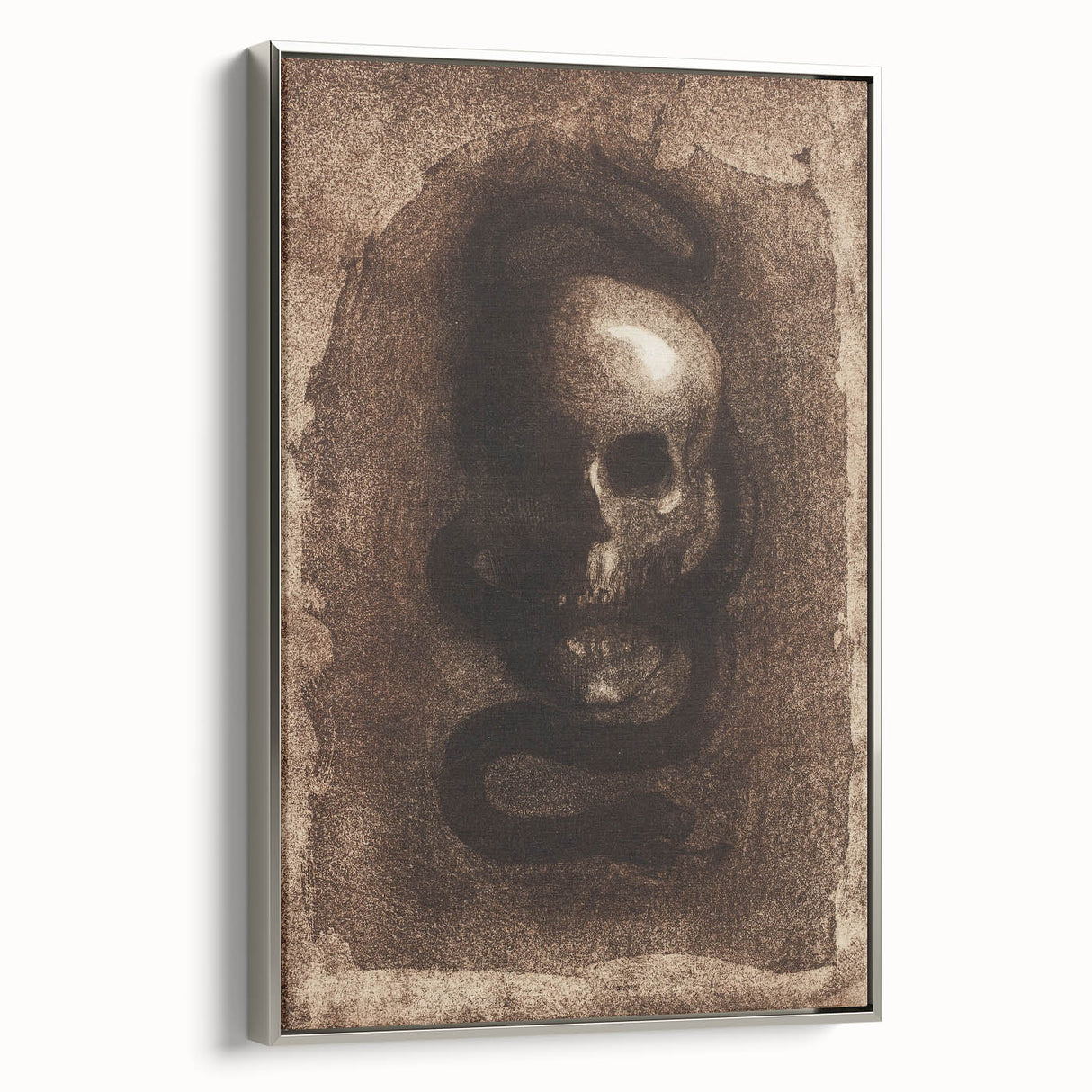 Gothic Skull and Serpent – Dark and Mysterious Gothic Canvas Print