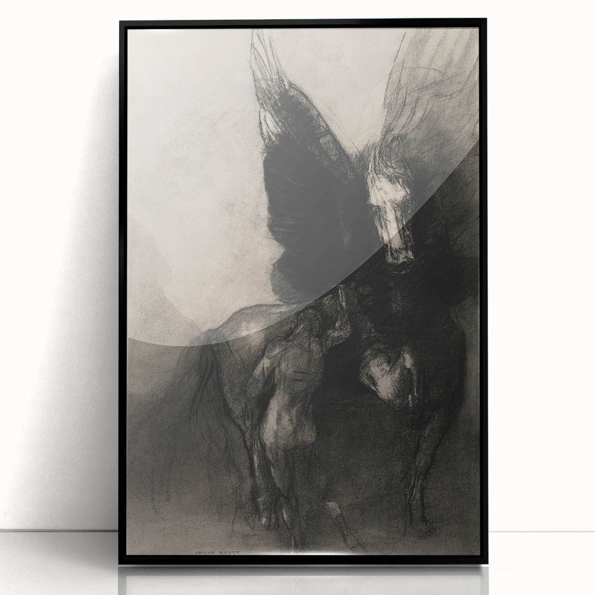 Gothic Horse and Angelic Figure – Dark and Mystical Gothic Canvas Print