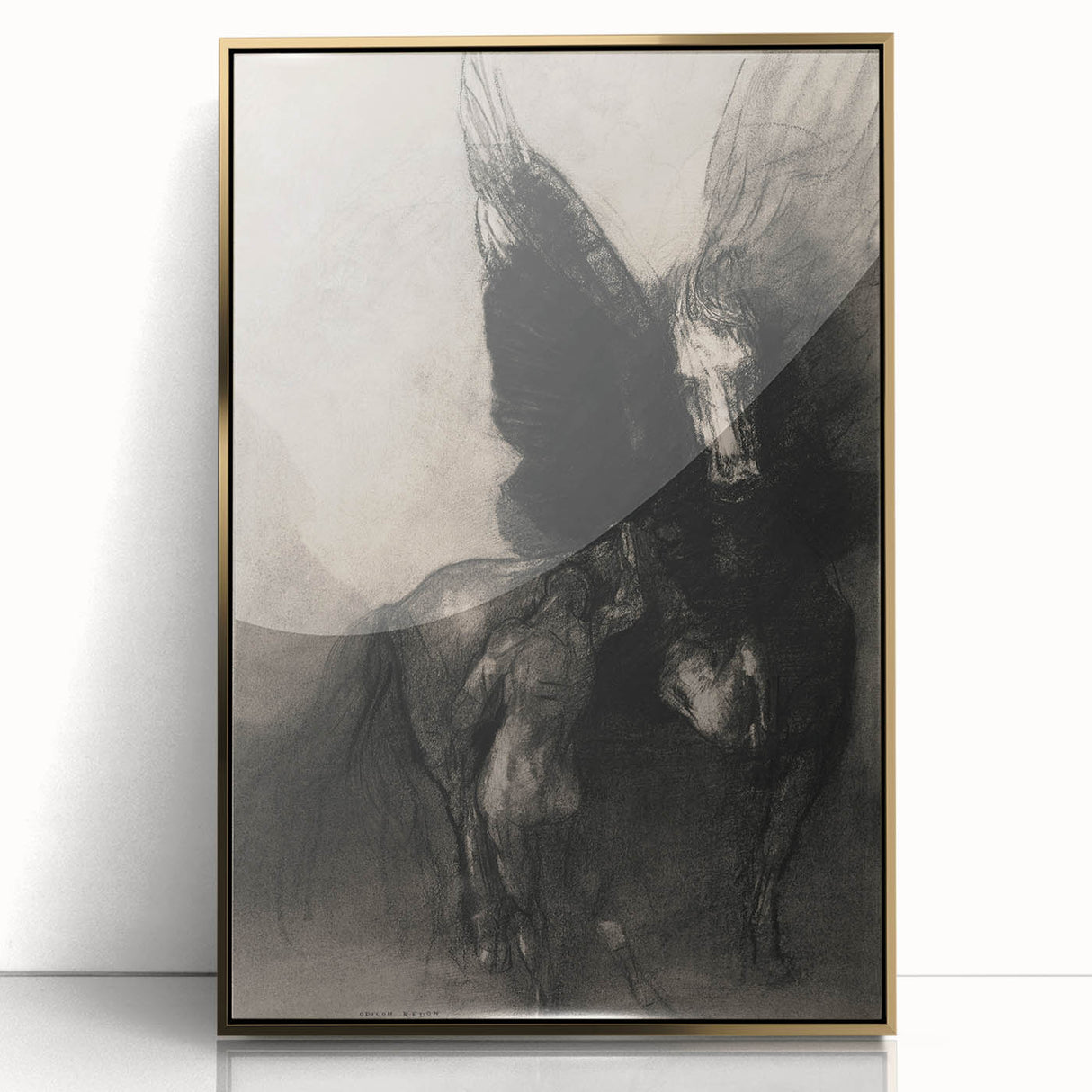 Gothic Horse and Angelic Figure – Dark and Mystical Gothic Canvas Print