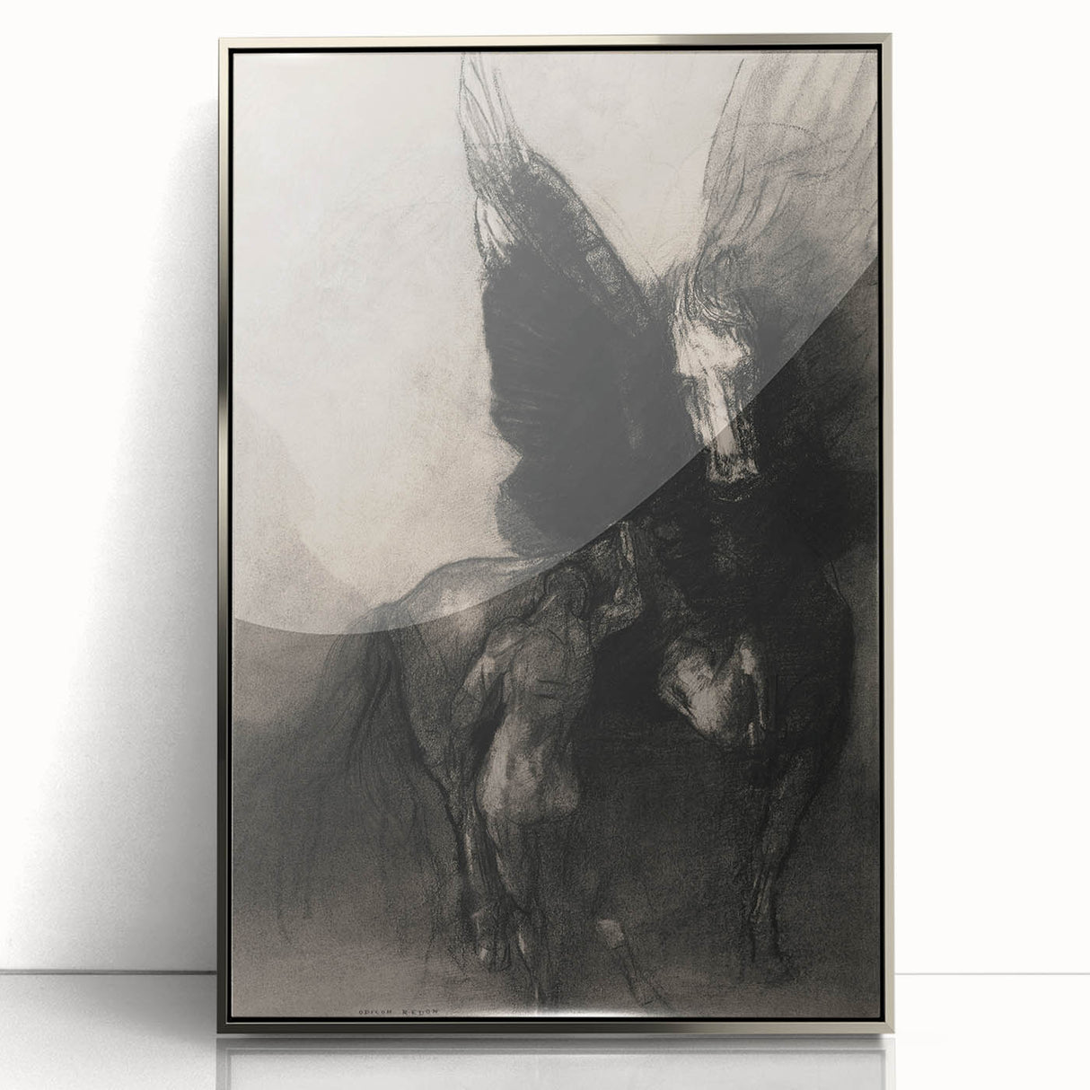 Gothic Horse and Angelic Figure – Dark and Mystical Gothic Canvas Print