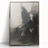 Gothic Horse and Angelic Figure – Dark and Mystical Gothic Canvas Print