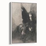 Gothic Horse and Angelic Figure – Dark and Mystical Gothic Canvas Print