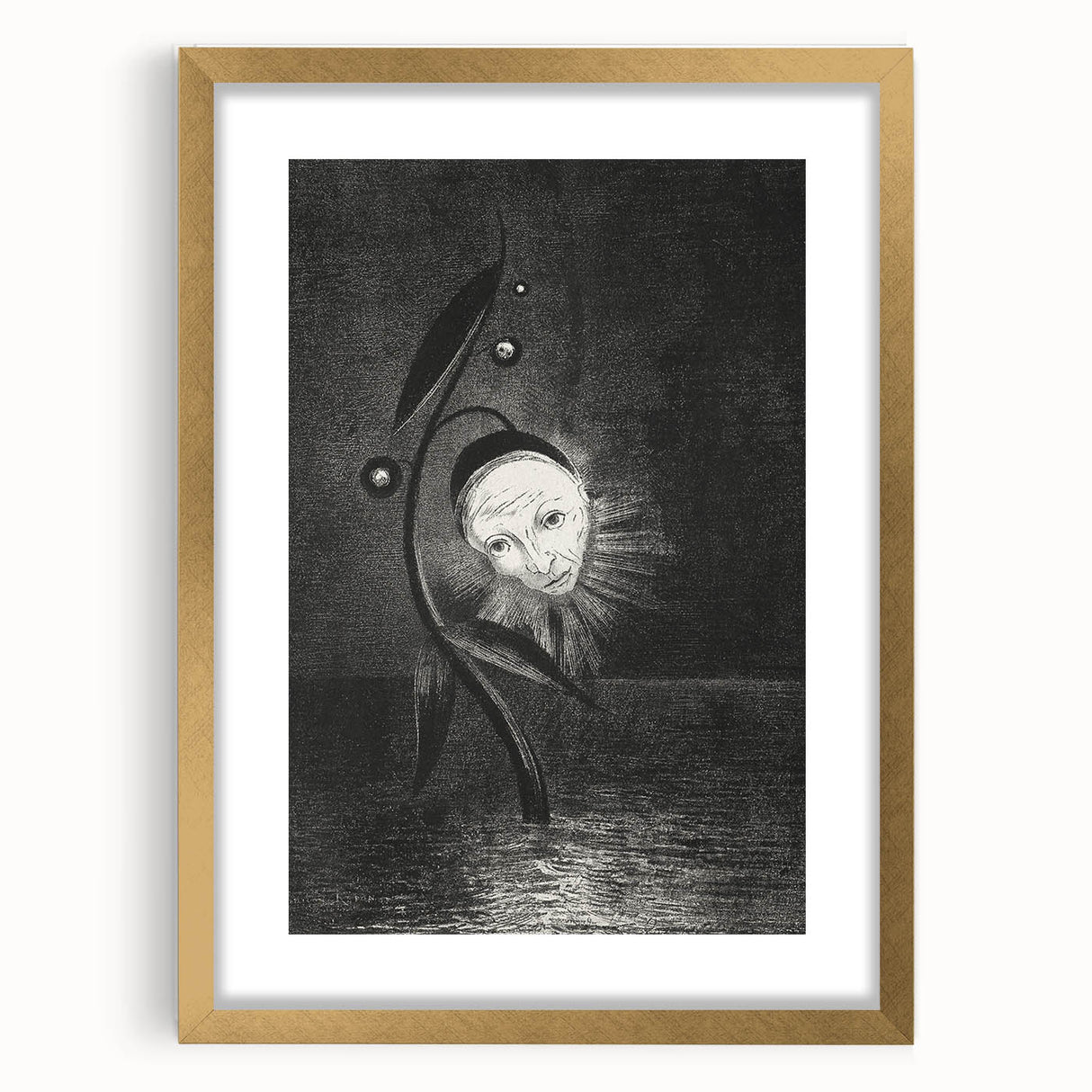 Gothic Flower and Face – Surreal Dark Gothic Wall Art Canvas Print