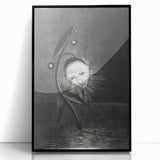 Gothic Flower and Face – Surreal Dark Gothic Wall Art Canvas Print