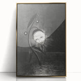 Gothic Flower and Face – Surreal Dark Gothic Wall Art Canvas Print