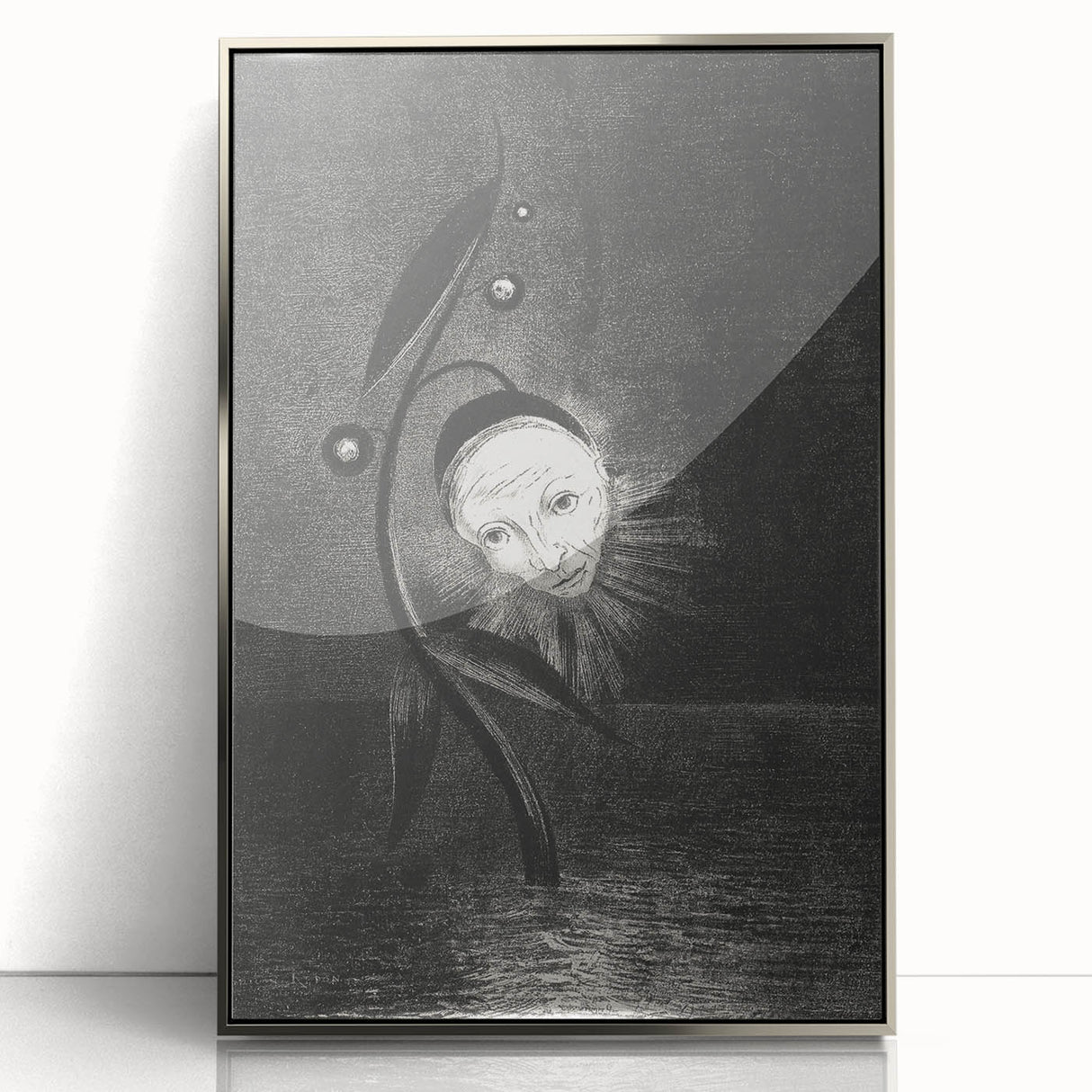 Gothic Flower and Face – Surreal Dark Gothic Wall Art Canvas Print
