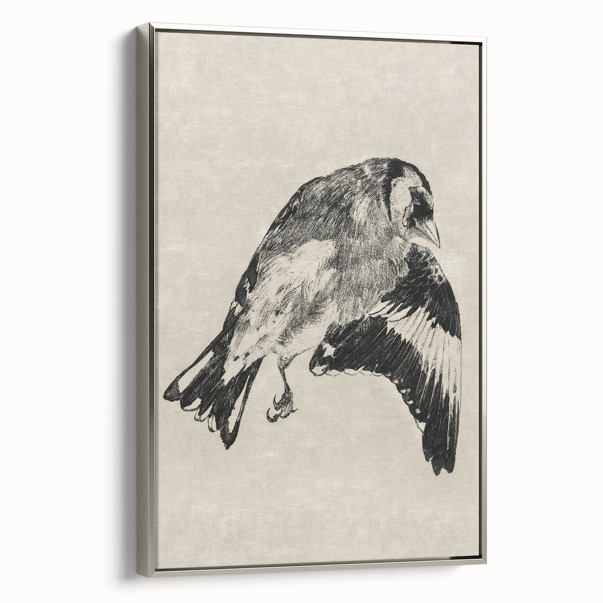 Gothic Bird Illustration – Dark and Elegant Gothic Wall Art Canvas Print