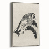 Gothic Bird Illustration – Dark and Elegant Gothic Wall Art Canvas Print