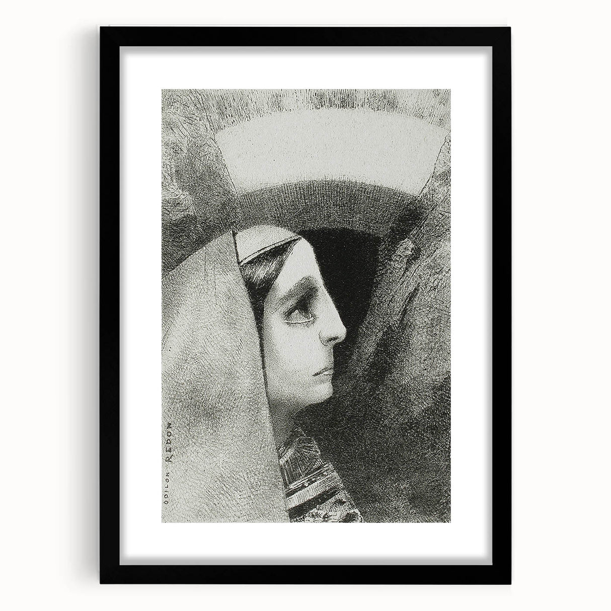 Gothic Woman’s Profile – Dark and Mysterious Gothic Wall Art Canvas Print