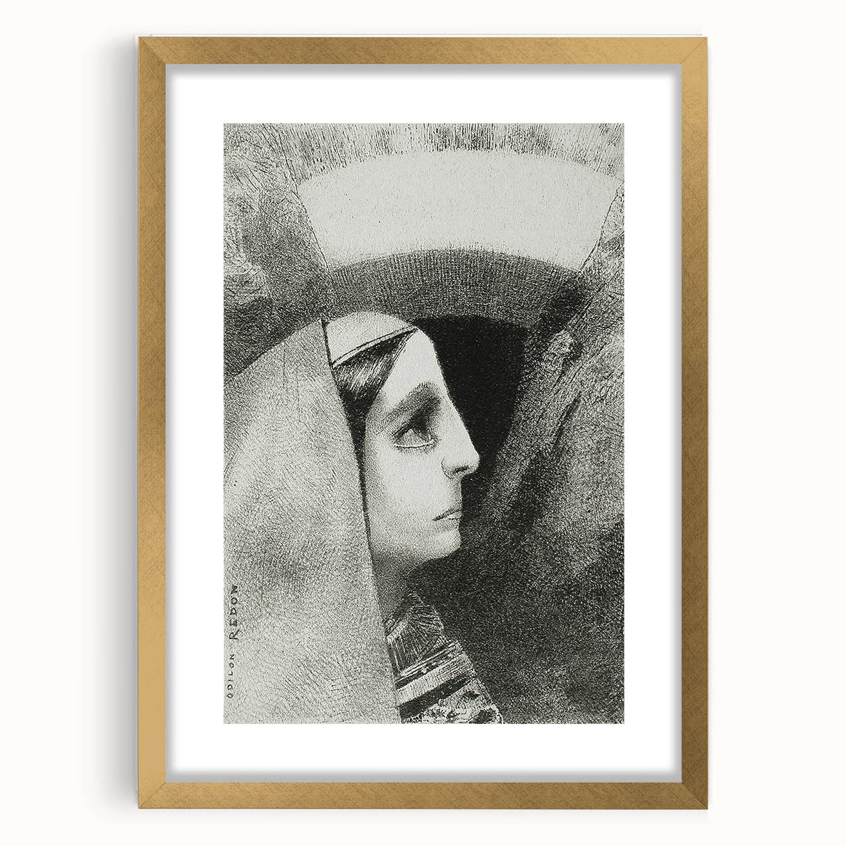Gothic Woman’s Profile – Dark and Mysterious Gothic Wall Art Canvas Print