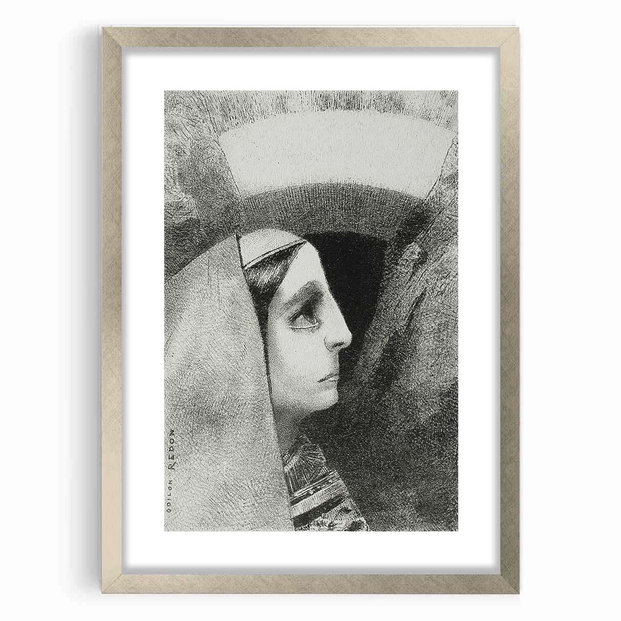 Gothic Woman’s Profile – Dark and Mysterious Gothic Wall Art Canvas Print