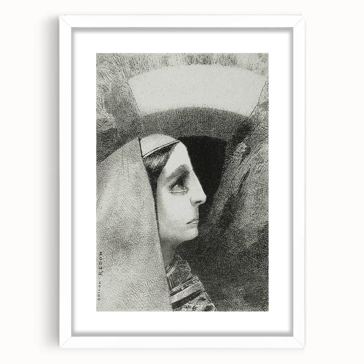 Gothic Woman’s Profile – Dark and Mysterious Gothic Wall Art Canvas Print