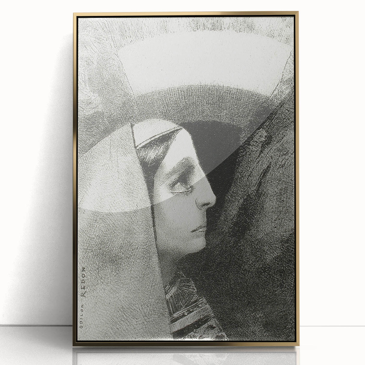 Gothic Woman’s Profile – Dark and Mysterious Gothic Wall Art Canvas Print