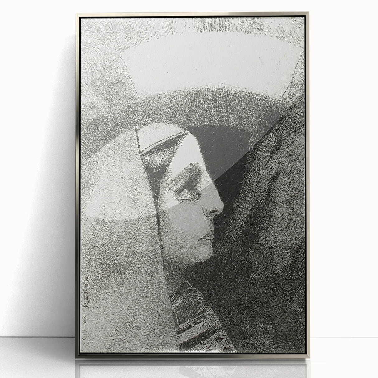 Gothic Woman’s Profile – Dark and Mysterious Gothic Wall Art Canvas Print