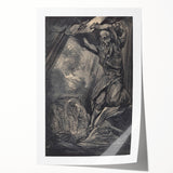 Dark Warrior Gothic Canvas – Epic Battle Scene Gothic Wall Art Decor