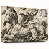 Medieval Gothic Canvas - Vintage Mythical Beast Illustration Wall Art