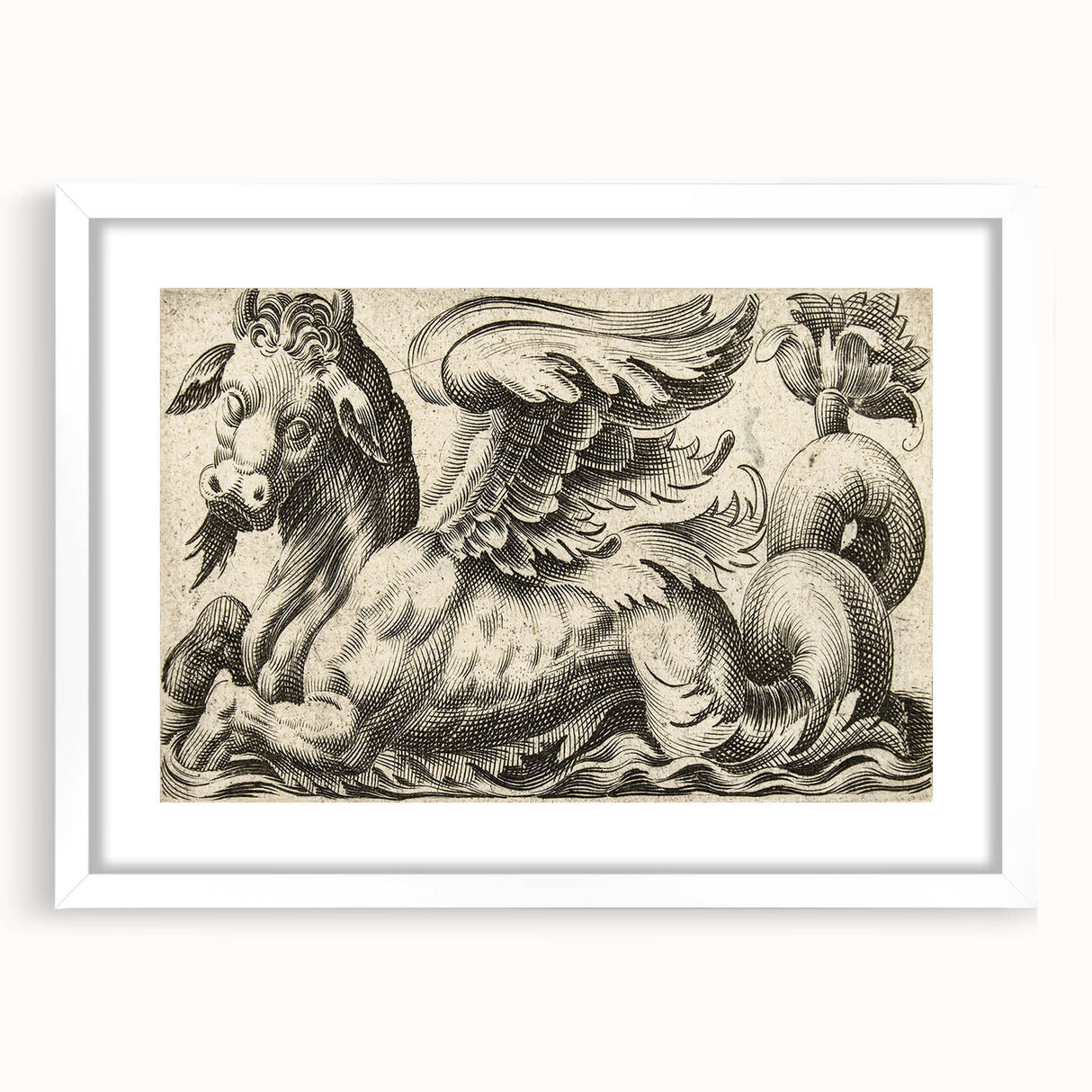 Medieval Gothic Canvas - Vintage Mythical Beast Illustration Wall Art