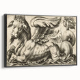 Medieval Gothic Canvas - Vintage Mythical Beast Illustration Wall Art