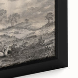Gothic Wall Art - Vintage Hunting Scene on Dark Medieval Gothic Canvas