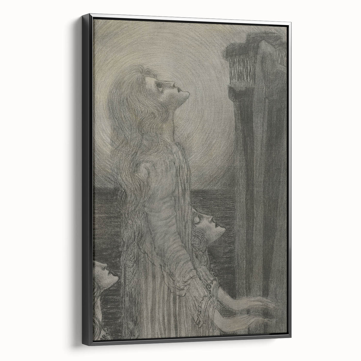 Gothic Ethereal Figures in Moonlight - Dark Decor Style and Gothic Art